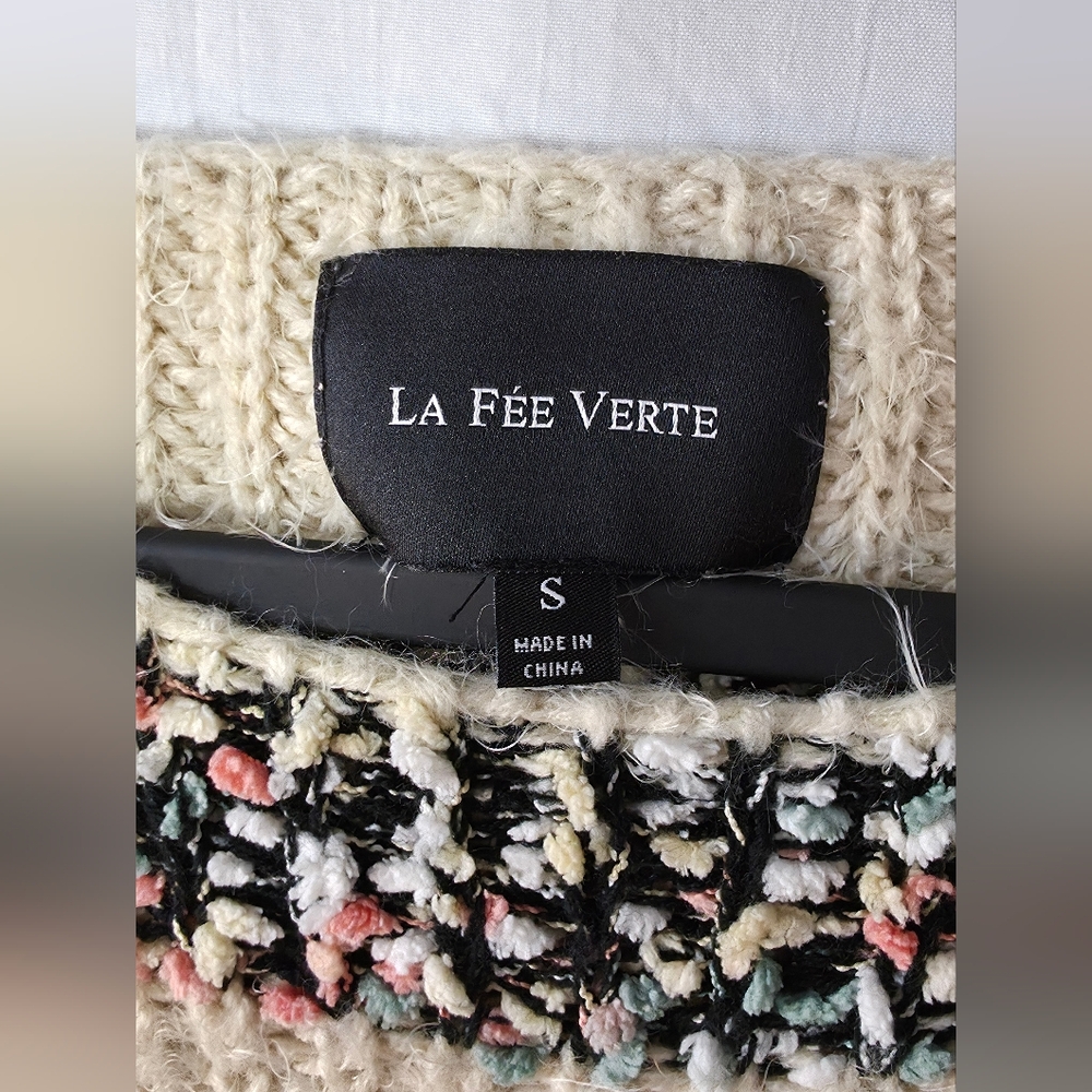 Anthropologie La Fee Verte Confetti Striped Sweater Boho Cottagecore Knit Small - Picture 4 of 12
